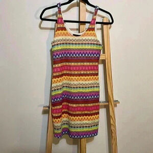 Honey Punch made in the USA crochet rainbow dress small